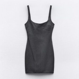 Zara Gray Ribbed Bodycon Mini Dress